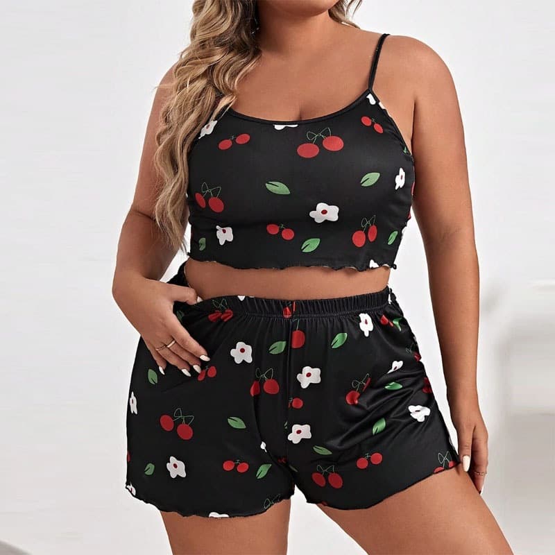 Cross-Border Temu Summer Amazon Set European/US Style Plus Size Women's Pajamas Four Seasons Homewear Camisole Vest