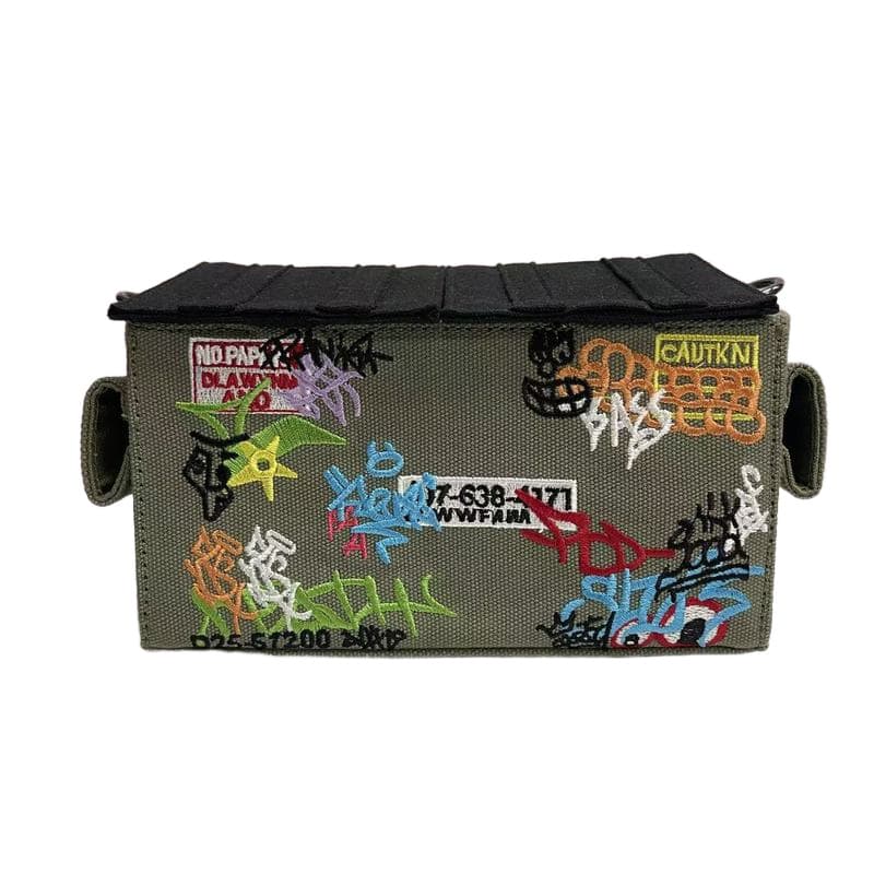 New Trendy Graffiti Trash Can Canvas Bag Fashion Personalized Shoulder Bag Versatile Bag Eco-Friendly Print Messenger Bag for Women