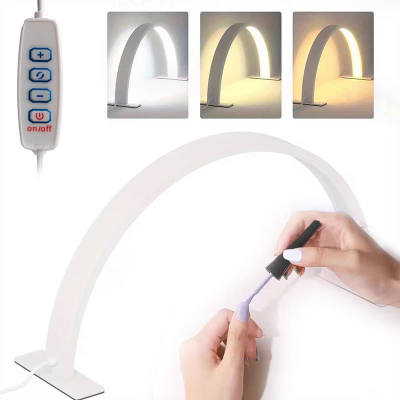 Cross-border popular manicure tools, semi-circular pattern embroidered curved half-moon beauty salon eyelash lamp, cross-border beauty lamp, half-moon lamp
