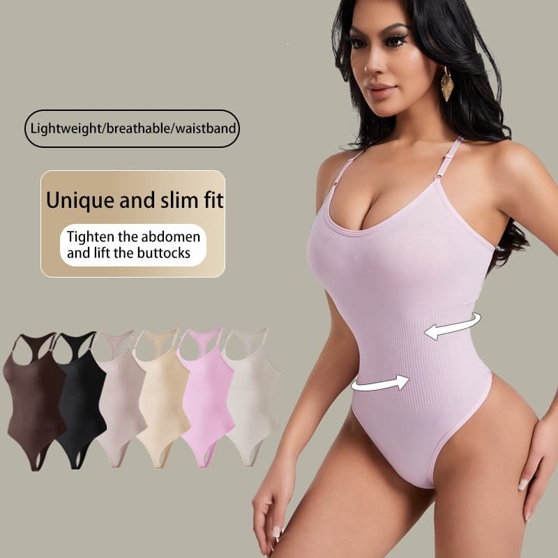 European and American Cross-Border Body Shaper Vest Style Backless with Thong Buckle Bodysuit Postpartum Waist Cincher Body Shaper