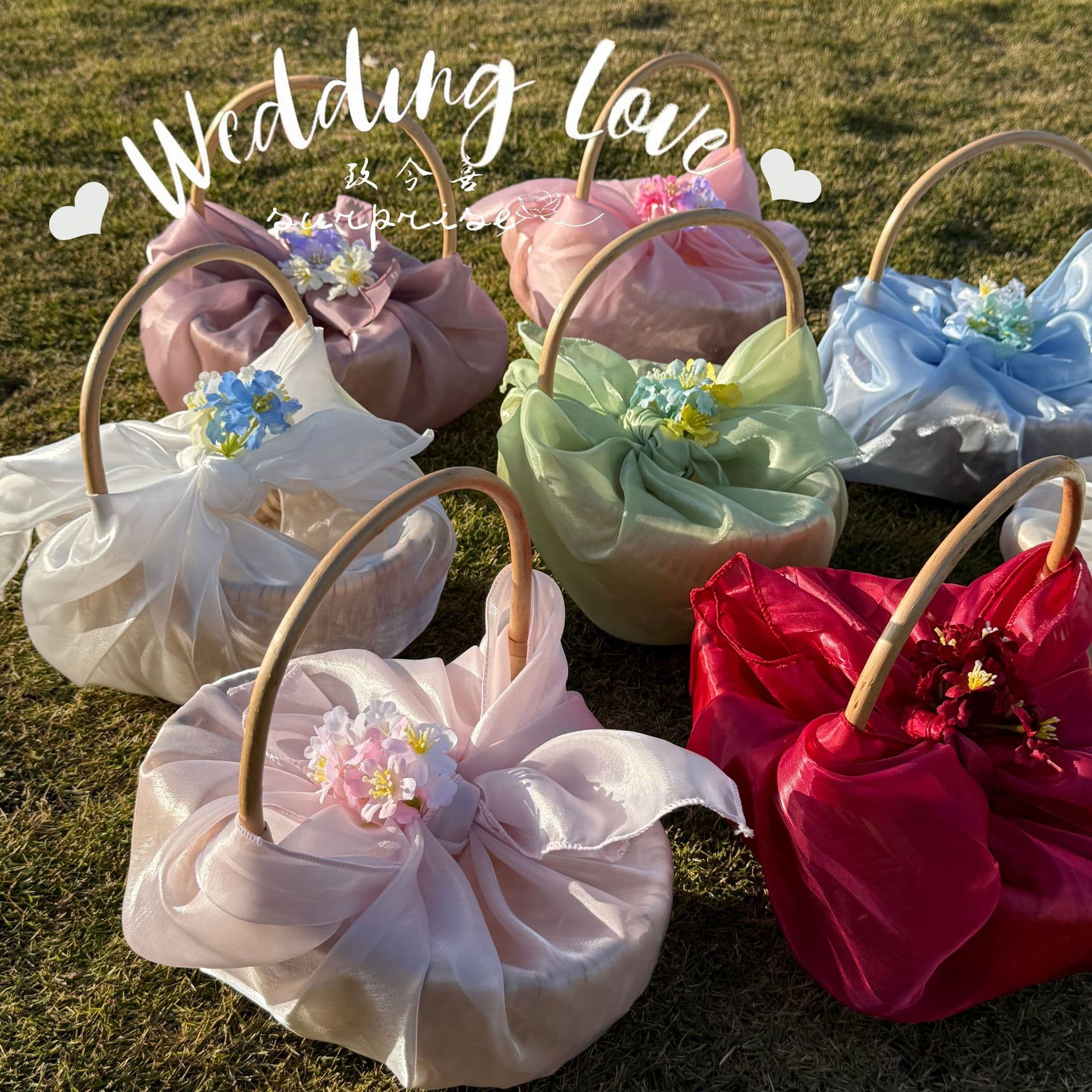 Bridesmaid Gift Wrapping Cloth Candy Box Gift Wrap Fabric Ins Style Premium Wedding Handbag Flower Basket