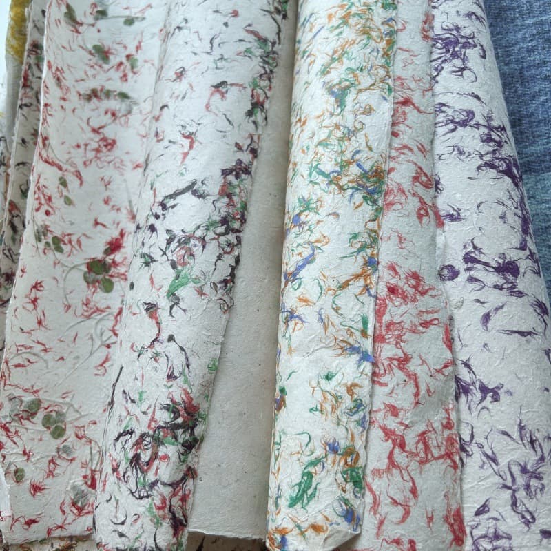 Nepalese handmade Roka paper, single-sided velvet clover wrapping paper, DIY gift/floral arrangement material.