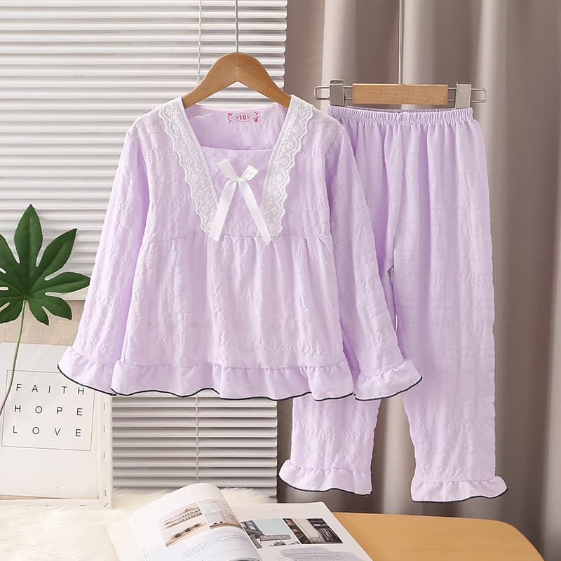 Children's Autumn and Winter Thermal Underwear Set, New Spring Girl's Mid-Child Homewear, Baby Girl Autumn Pajamas Wholesale