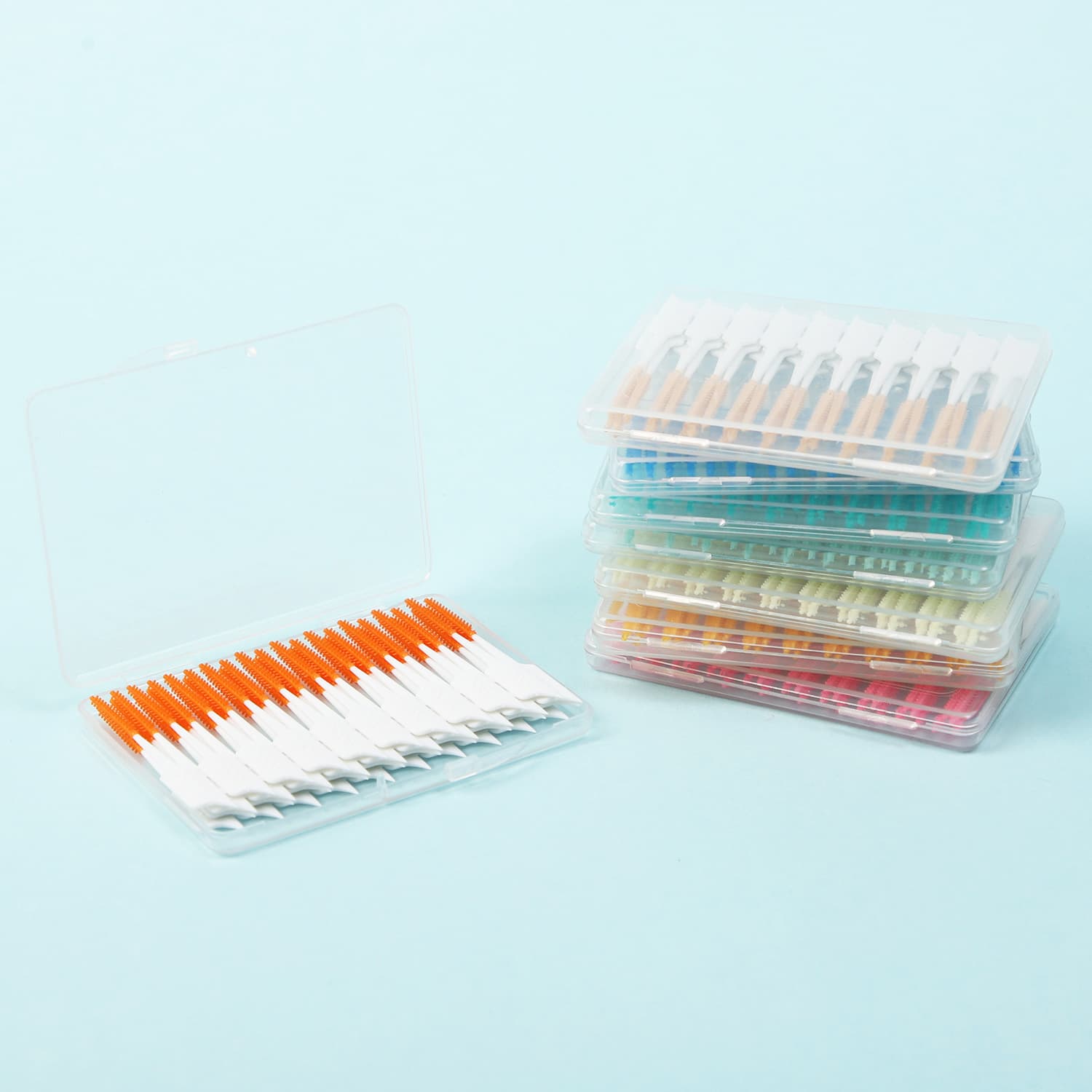 Dental Floss Picks Disposable Interdental Brush Toothpick Oral Care Toothbrush Toothpick Portable Travel Case Pack