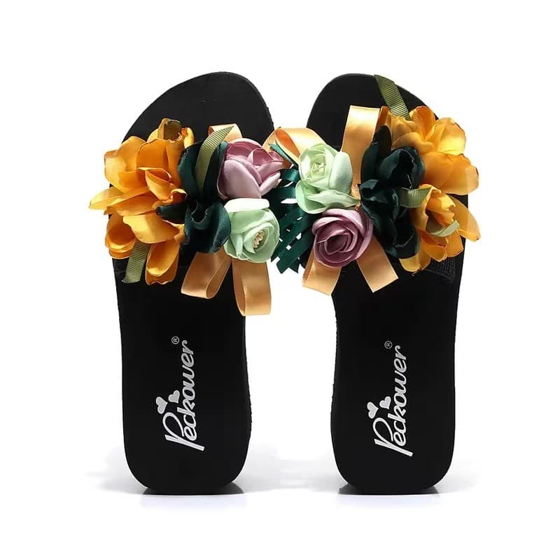 Shanjiao 6cm Flip Flops for Women Summer Fashion Thick Sole Non-Slip Beach Vacation Ladies Sandals