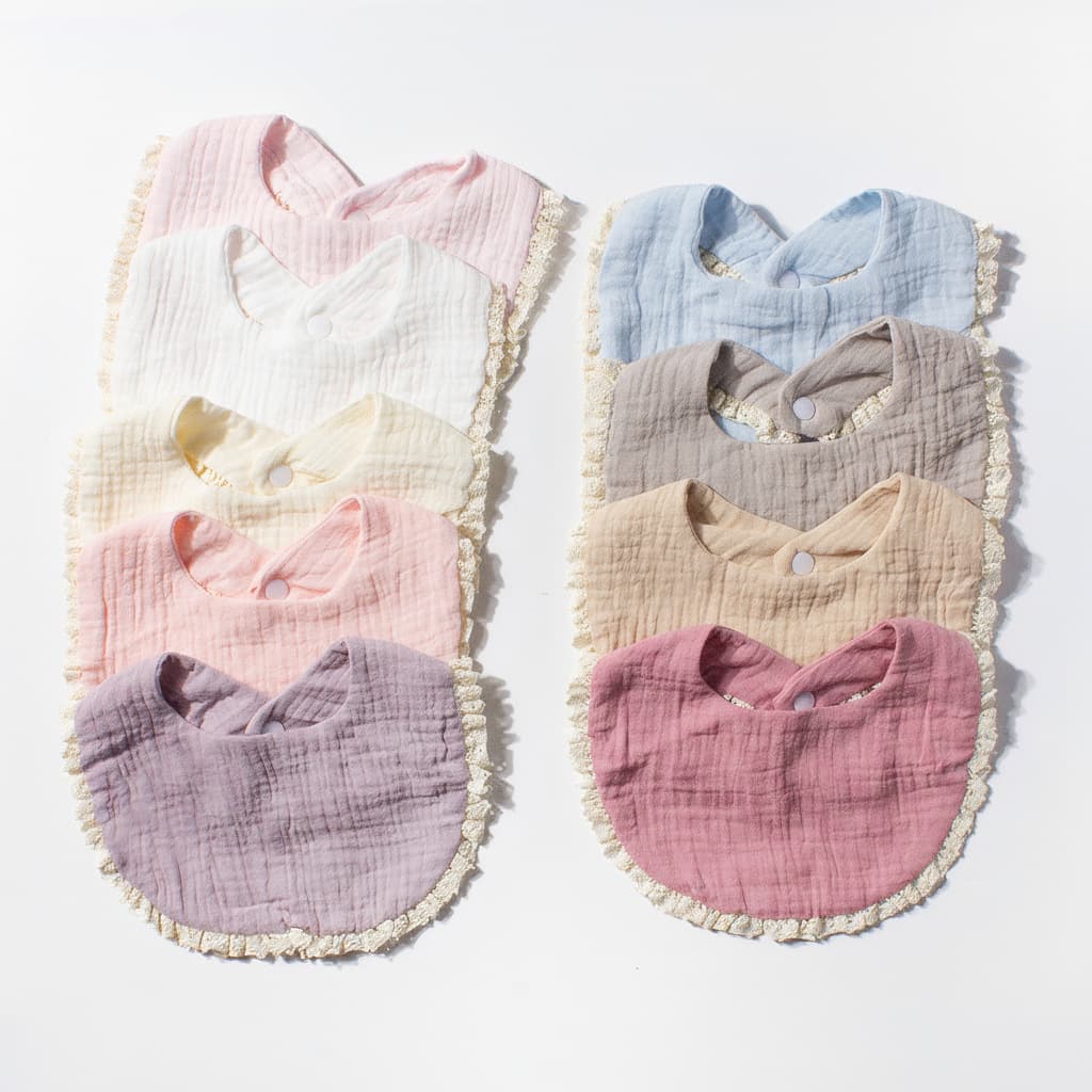 100% Cotton Class A Cross-Border Newborn Drool Bib Double-Layer Gauze Baby Absorbent Bib Photo Prop Bib