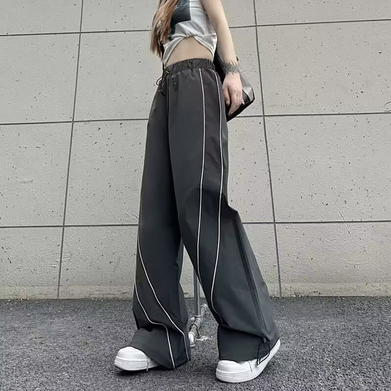 Cross-border Summer Sports Pants Men's Trendy Micro-elastic Pants Fashion Trendy Brand Straight Youth Popular Solid Color Casual Pants Loose