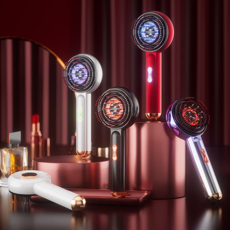 Electric EMS Multi-functional Massage Comb Laser Hair Growth Device Scalp Massager Medicine Applicator Hair Care Comb Red Light Comb