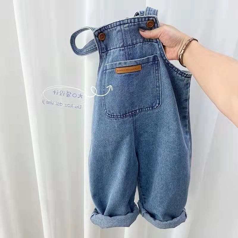 Boys' Overalls Children's Autumn Pants Baby Overalls Spring and Autumn Jeans Girls' Simple Long Pants Trendy