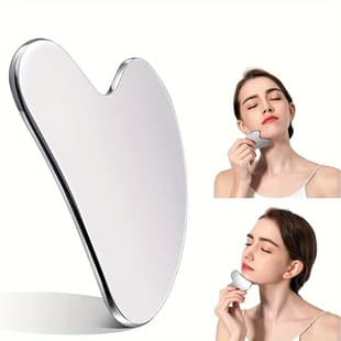 Stainless Steel Heart-Shaped Gua Sha Scraper, Face Gua Sha Tool, Blackhead Scraper, Heart-Shaped Fascia Knife, Facial Massage Beauty Tool