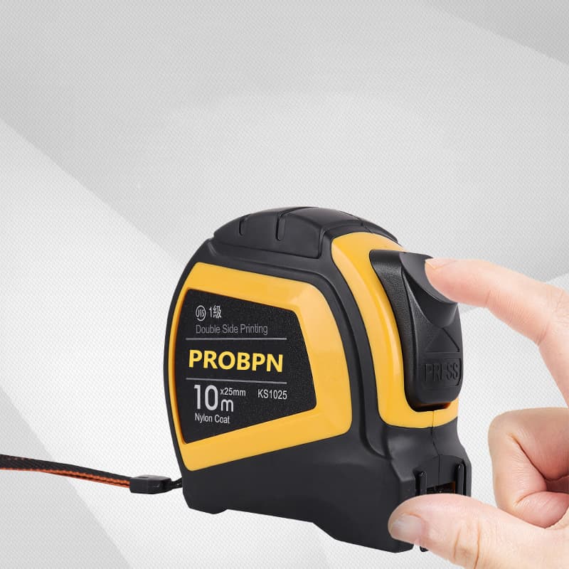 Wholesale manufacturer produces rubber-coated steel tape measure 3 meters 5 meters 7.5 meters 10 meters self-locking woodworking tape measure