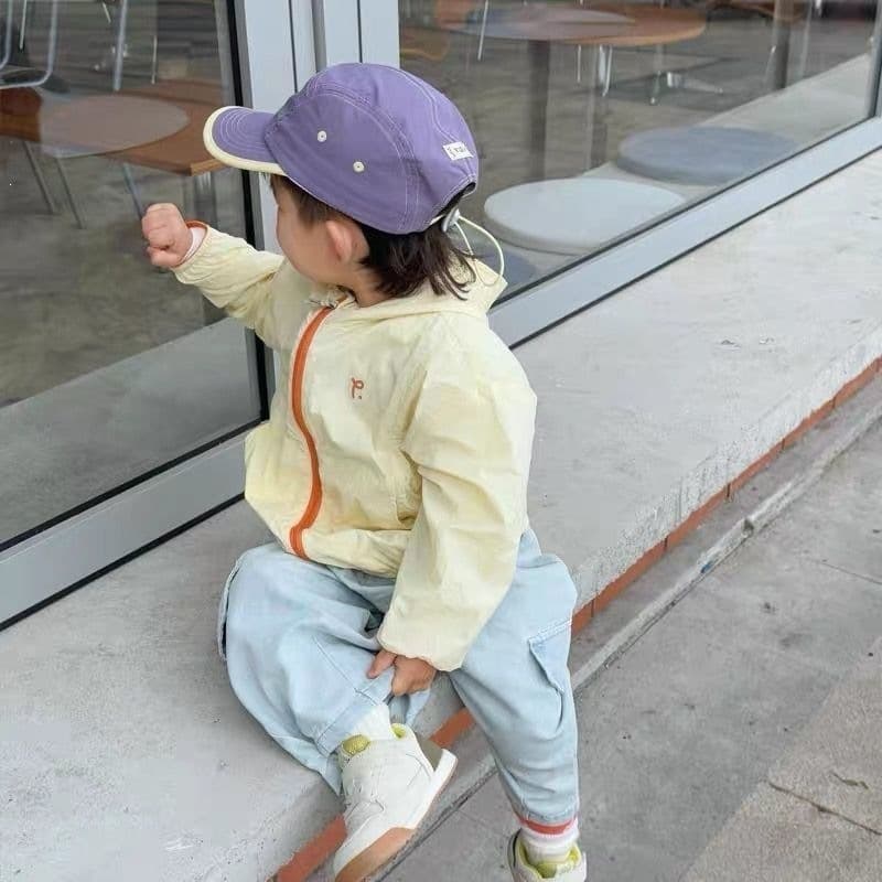 Girls' sun protection clothing 2026 summer new style little girl's light and breathable color-blocked zipper jacket children's style top