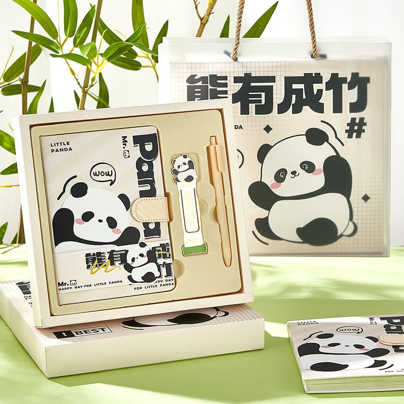 Cartoon Panda Notebook Gift Box Set Cute Handbook Children's Book Boys and Girls Primary School Gift Rewards