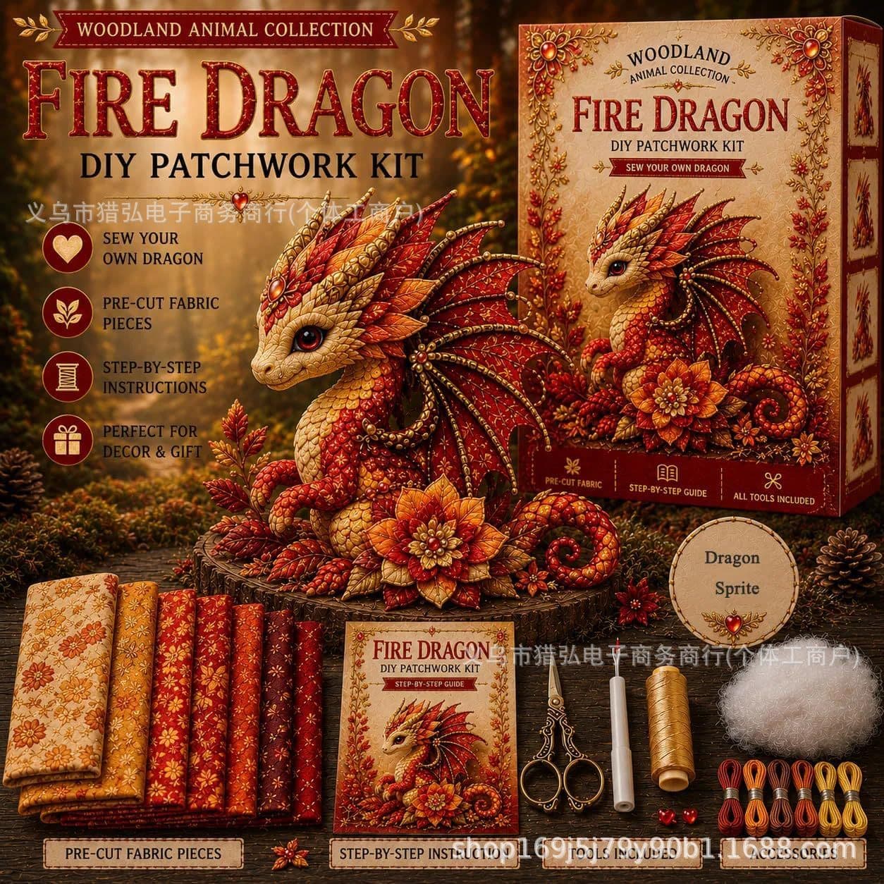 Cross-border Dragon Sprite Patchwork Sewing Kit Dragon Sprite DIY Patchwork Sewing Kit