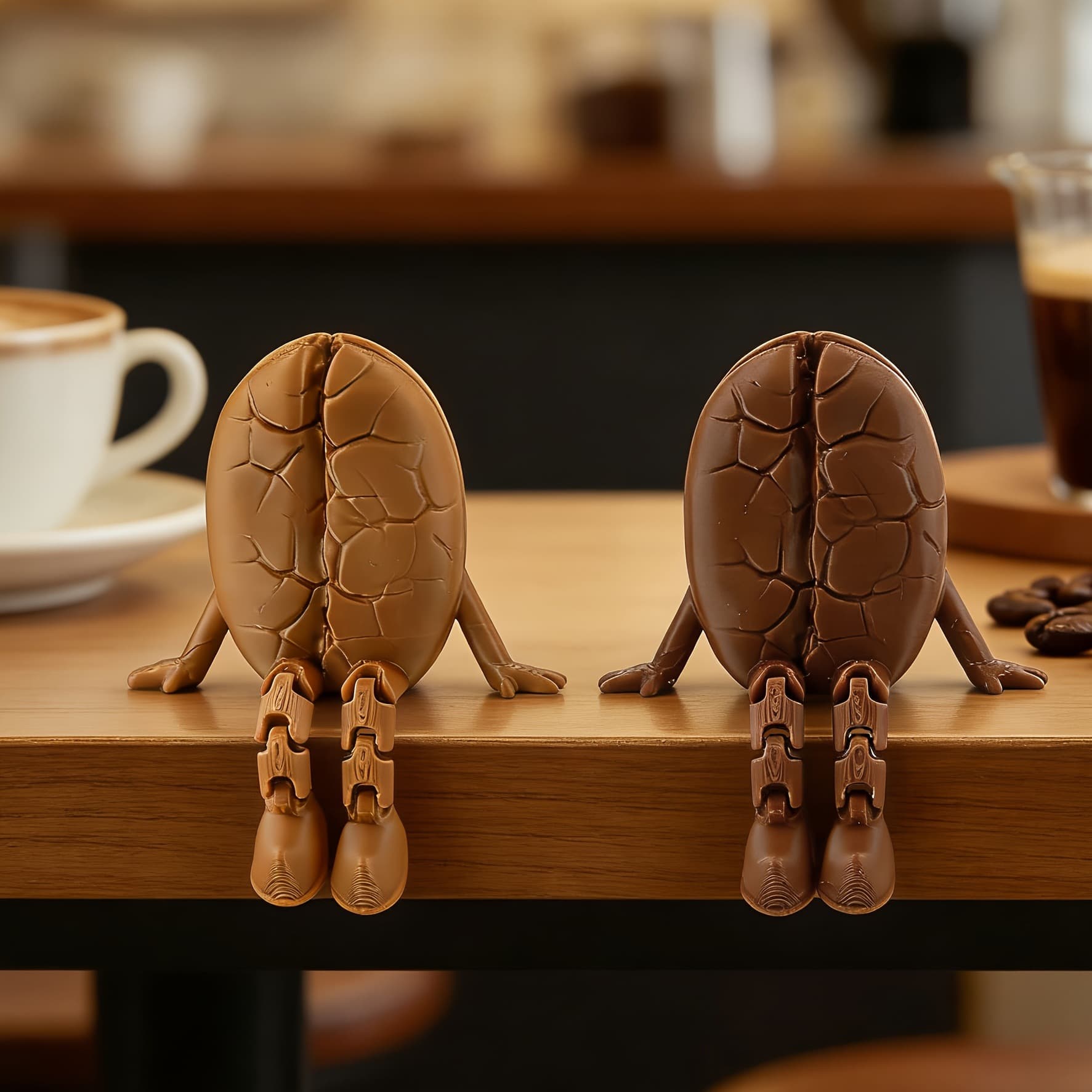 3D Printed Coffee Buddy Articulated Office Desk Figure Coffee Bean Mini Statue coffee