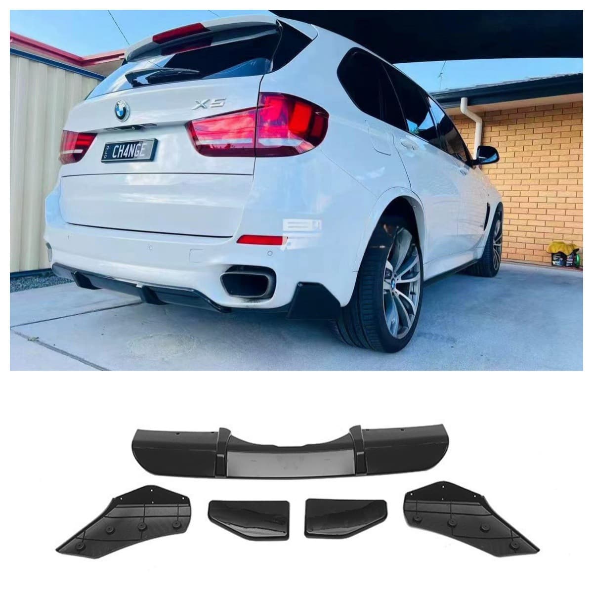 For 2013-2019 BMW F15 X5 MP Style Rear Diffuser, Fits MT Version