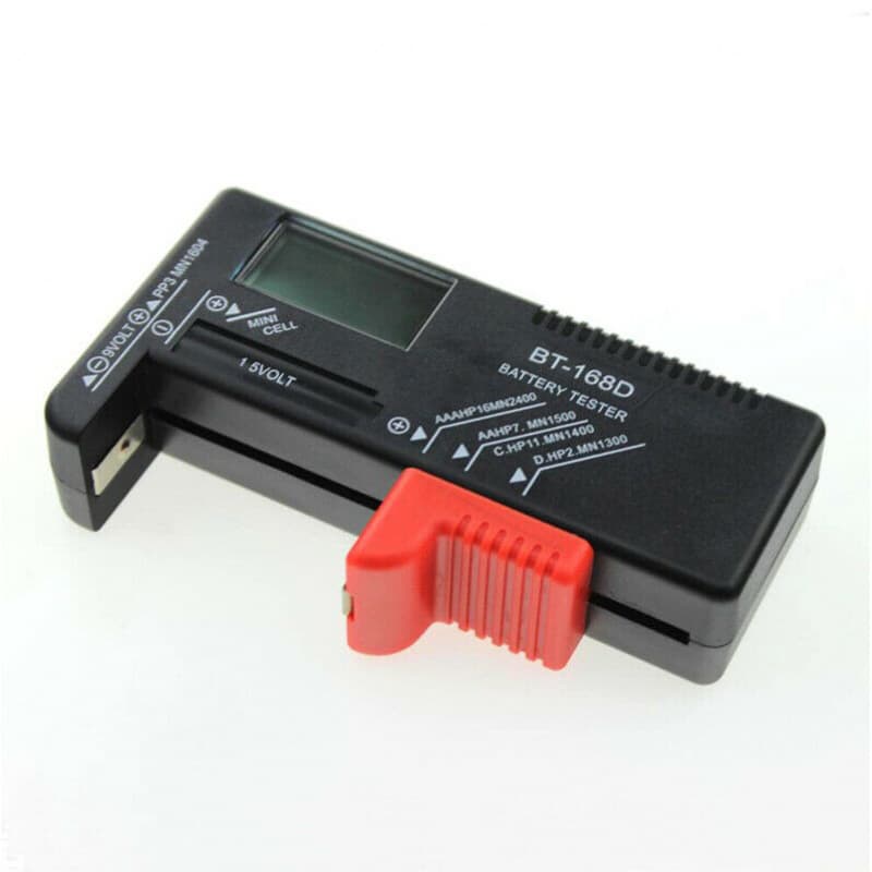 BT168D Portable Digital Display Battery Capacity Tester for AA, AAA, 9V Batteries, Battery Voltage Meter OPP