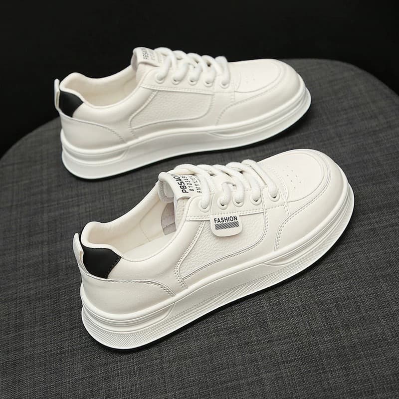Thick-sole White Sneakers for Women 2025 New Spring/Autumn Casual Versatile Board Shoes Ins Fashion White Dew Niche Sports Shoes