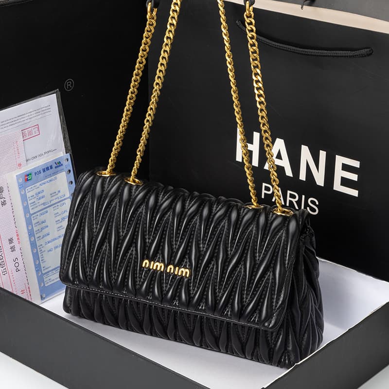 Xiaoxiang Style Pleated Diamond Quilted Chain Bag Women 2026 New Genuine Leather Shoulder Crossbody Bag High-End Fashion Versatile Bag