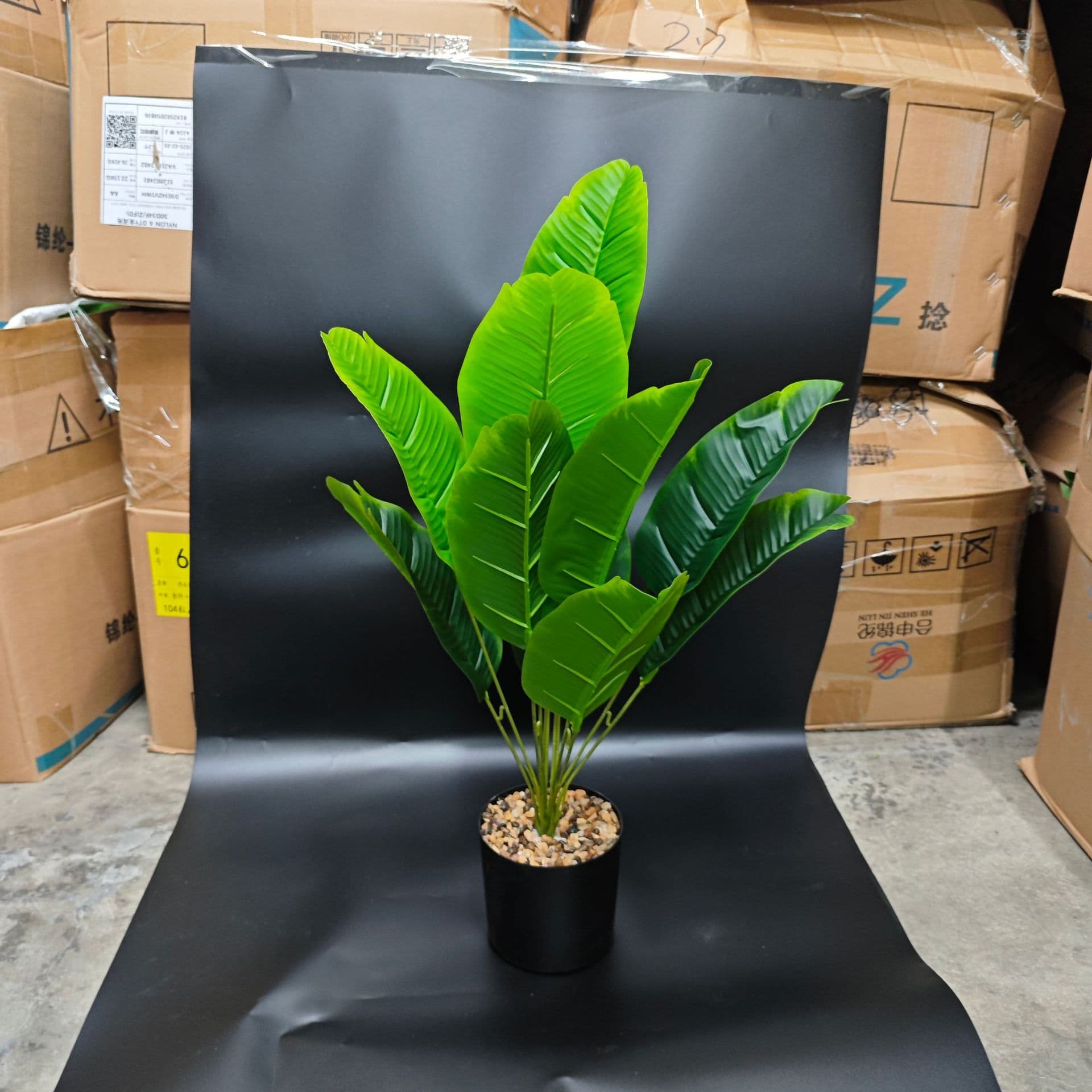 New Cross-Border Artificial Simulation Green Plant Banana Leaf Nordic Style Floor Potted Plant Home Living Room Decoration Wedding Fake Flowers