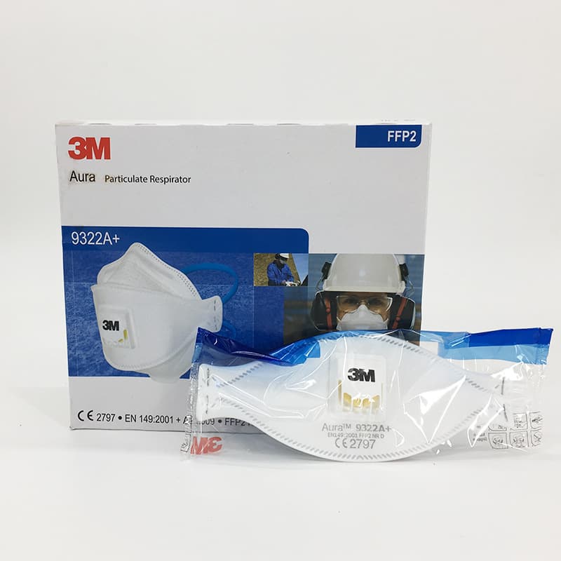 3M mask 9322+ protective mask FFP2 grade, unisex headband style for haze, dust particles, and sandstorm protection