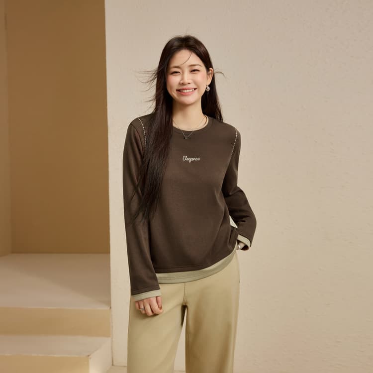 Faux Two-Piece Knit Sweater: Xianlixiu Plus Size Women's American Retro Lyocell Top for Winter New Arrival