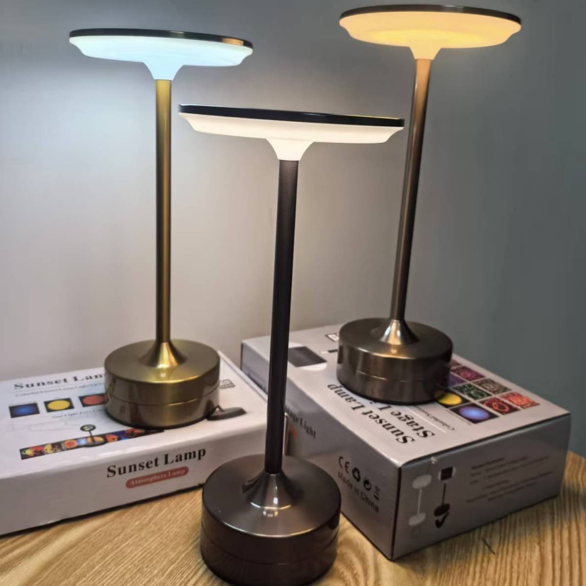 LED Induction UFO Touch Desk Lamp, Restaurant Charging Metal Modern Decorative Atmosphere, Cross-border Wholesale Rechargeable