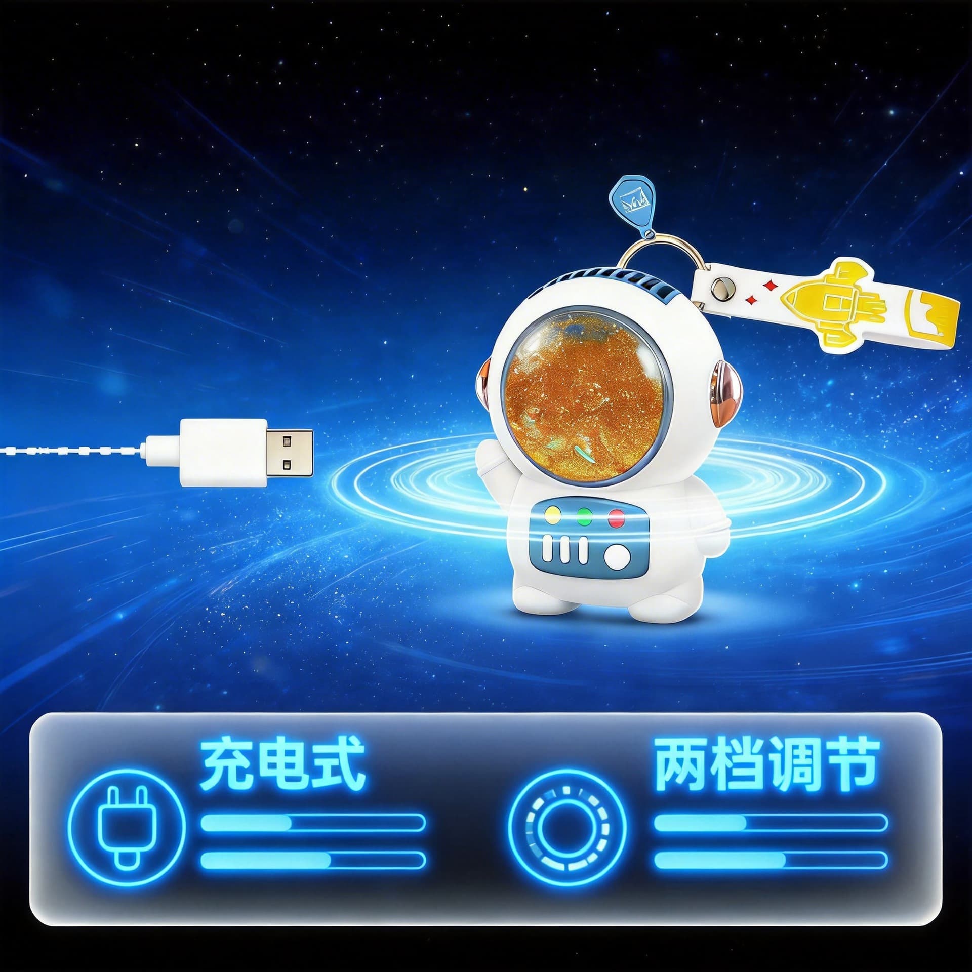 USB Neck Fan Small Electric Fan Astronaut Handheld Portable Charging Cool Mini Portable