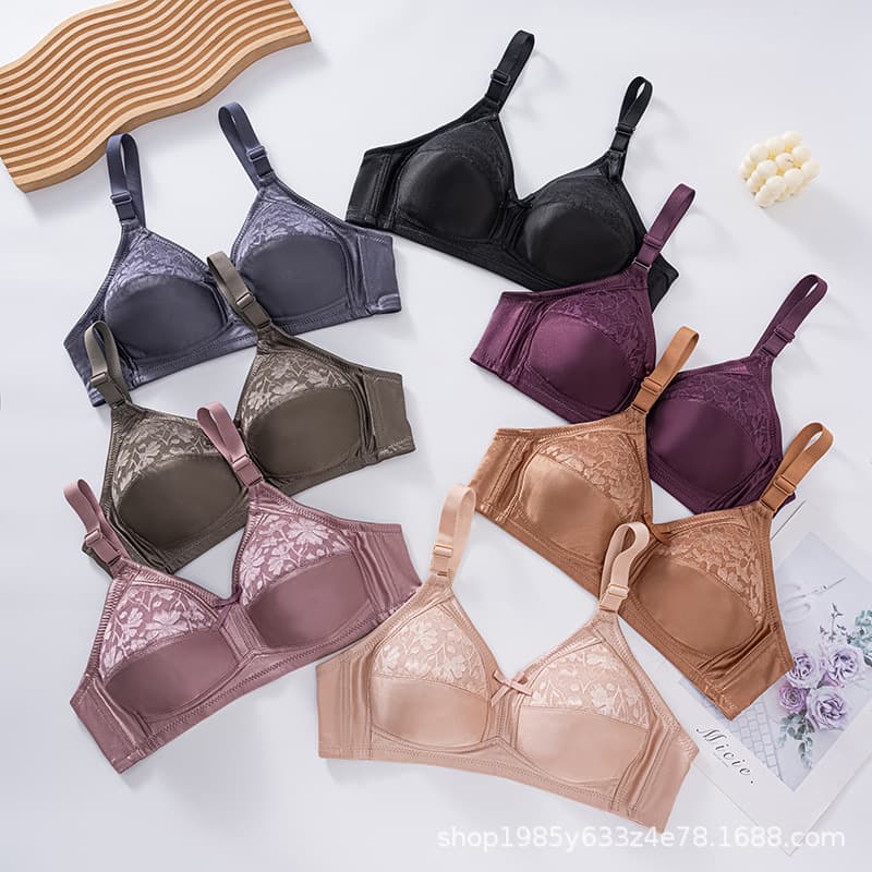 Plus Size Bra Push Up Anti-Sag Side Coverage Adjustable Wire-Free Thin Breathable Sexy Bra B009