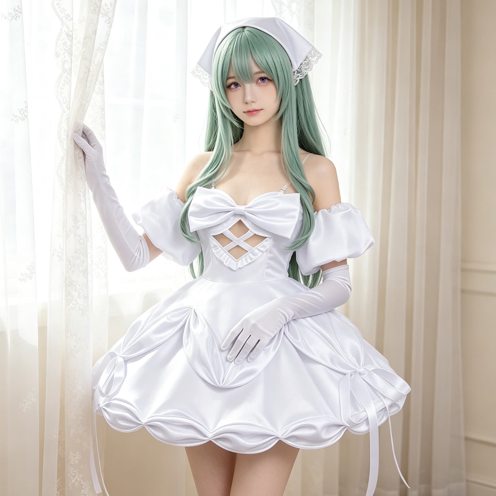Blood Demon Stage Cosplay Costume Alien Stage Show Elegant Anime Same Style One-Shoulder Pure White Puffy Skirt Anime Cosplay Costume