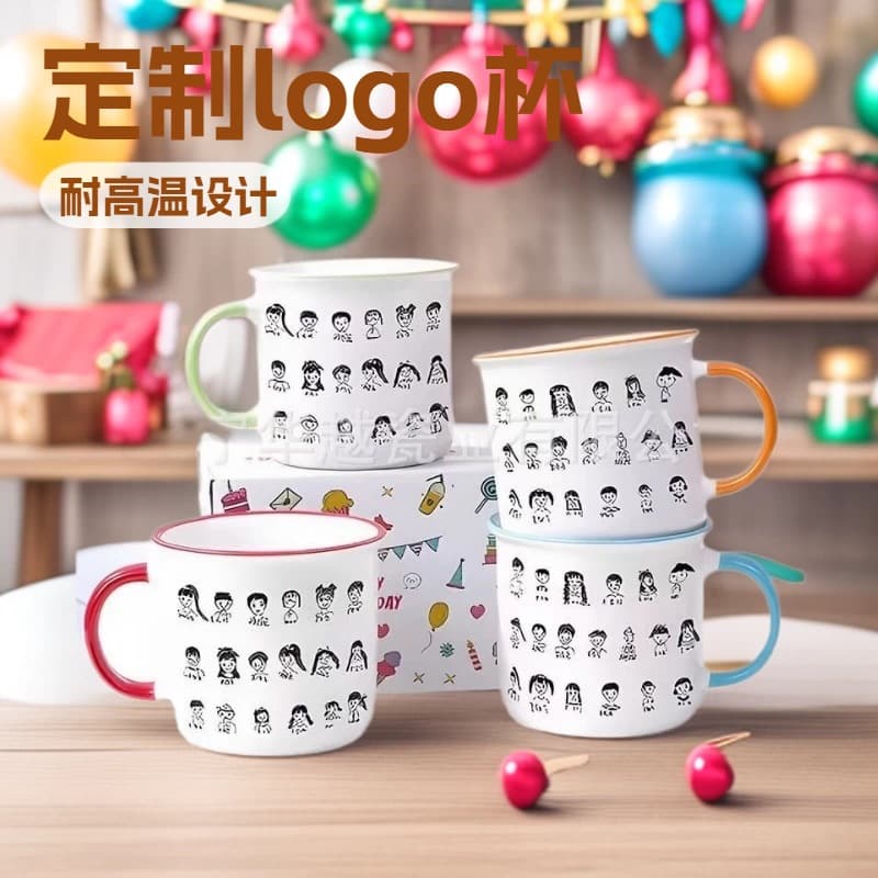 Custom Hand-Painted Enamel-Like Mug with Side Design, Kindergarten Graduation Gift for Classmates, Souvenir Giveaway Cup