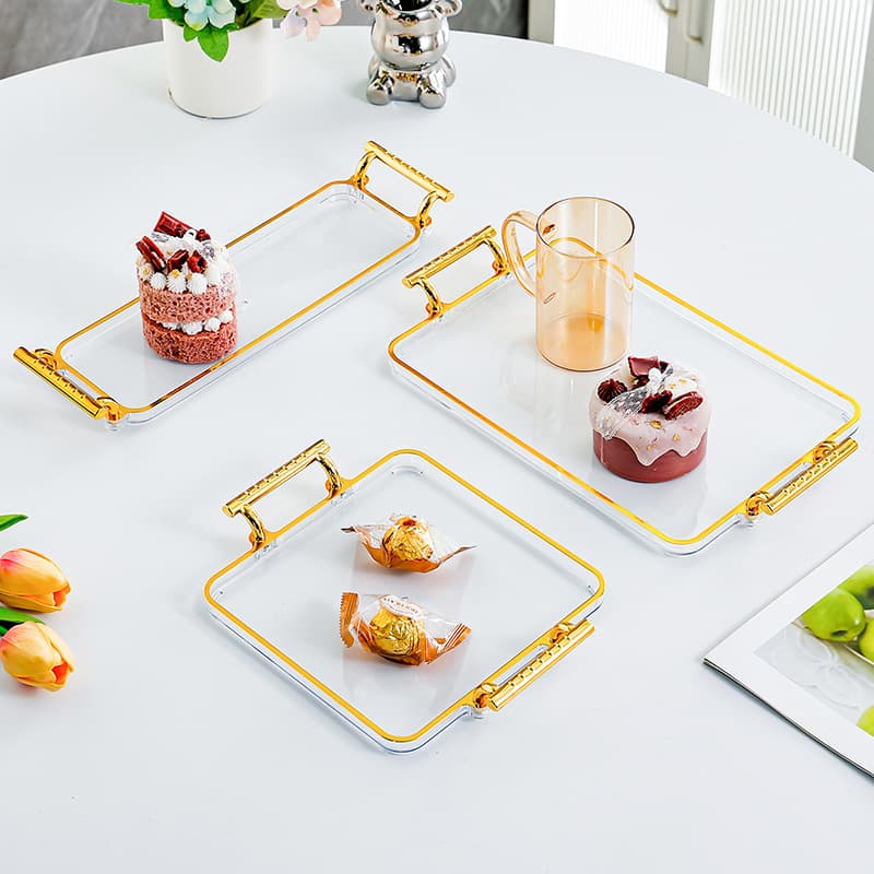 Large Size Rectangular Plastic Tray Cup Holder Luxury Living Room Dining Table Storage for Hotel KTV Beauty Salon