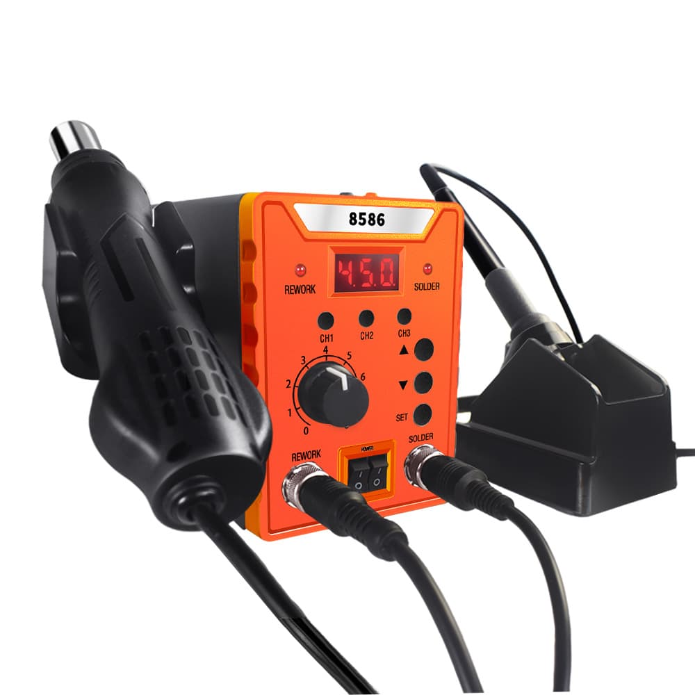 New 700W 2-in-1 8586 soldering station, hot air gun, digital display, temperature control, mobile phone repair soldering iron