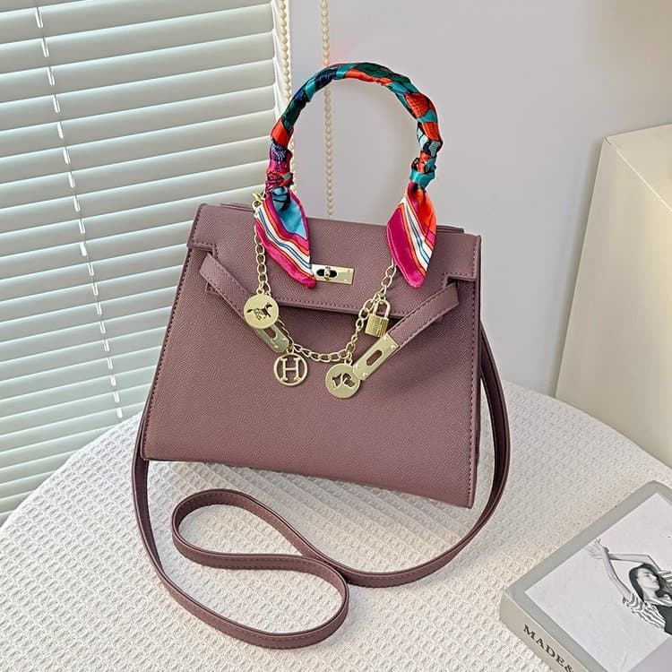 Cross-border light luxury commuting Kelly bag women's fashion versatile high-end palm print handbag crossbody Kelly bag