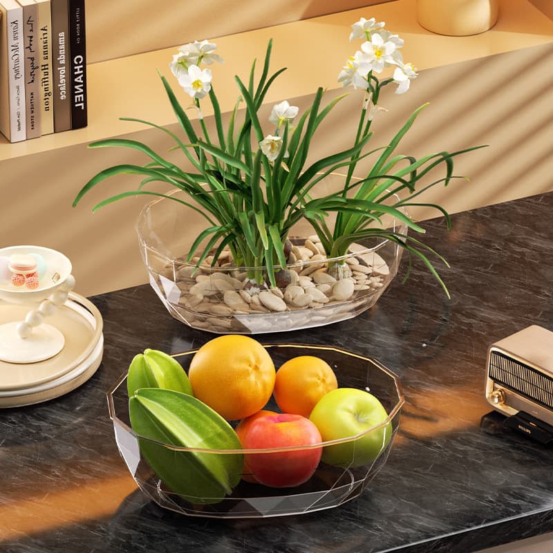 Hydroponic Plant Pot for Desktop Office, Durable Oval Design for Narcissus, Money Plant, Water Lily