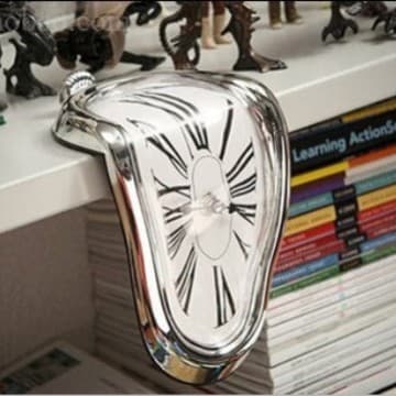 Creative Desk Twist Clock Melting Clock Table Corner Clock Roman Numeral Clock Right Angle Vintage Transforming Time-Space Clock