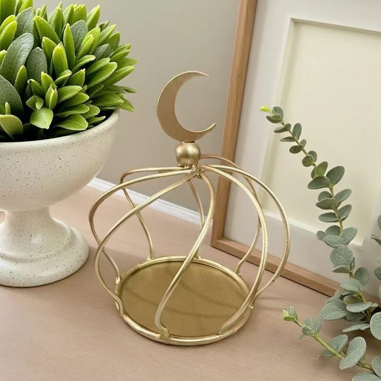 Creative Iron Birdcage Desktop Ornament Incense Holder Candle Stand Base Tray Sandalwood Basket with Glue for Export