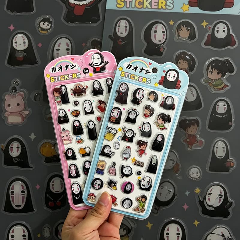 Japanese cartoon faceless monster 3D crystal sticker diy glue hand account sticker One Piece sticker embossed sticker