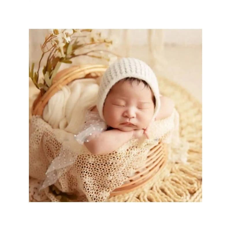 Handmade Brown Rattan Bed Basket Newborn Photography Prop Baby Photo Shoot Studio Furniture