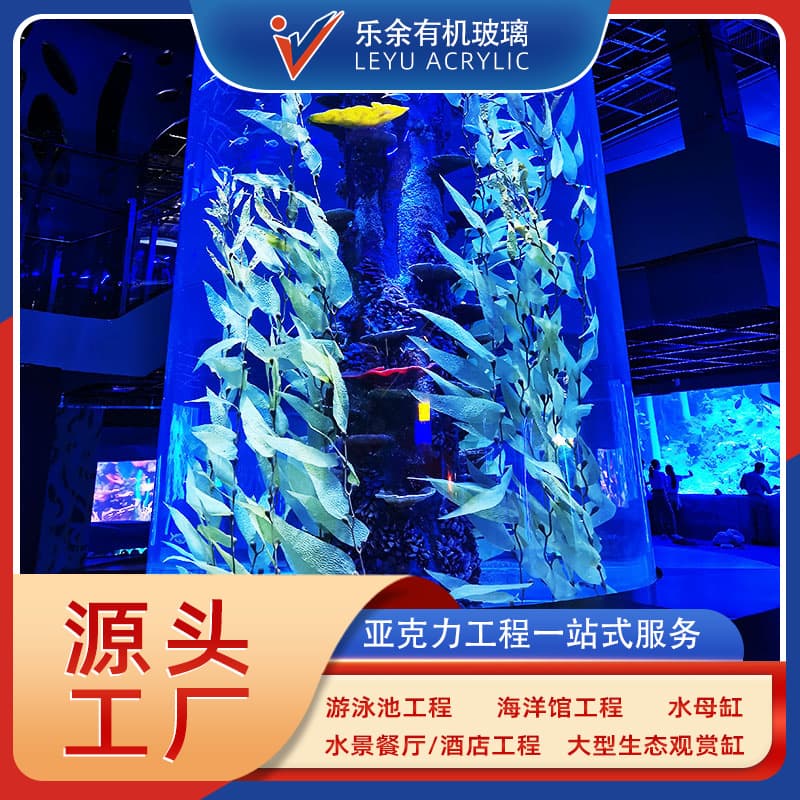 Custom acrylic engineering landscape fish tanks, ecological marine aquarium design, large acrylic fish tanks
