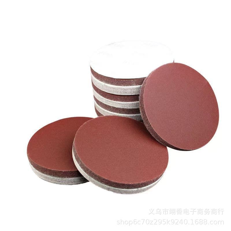 Color Box Packed Flocking Red Sand Polishing Sanding Backing Flocking Sandpaper Self-adhesive Dry Sandpaper Discs Wholesale