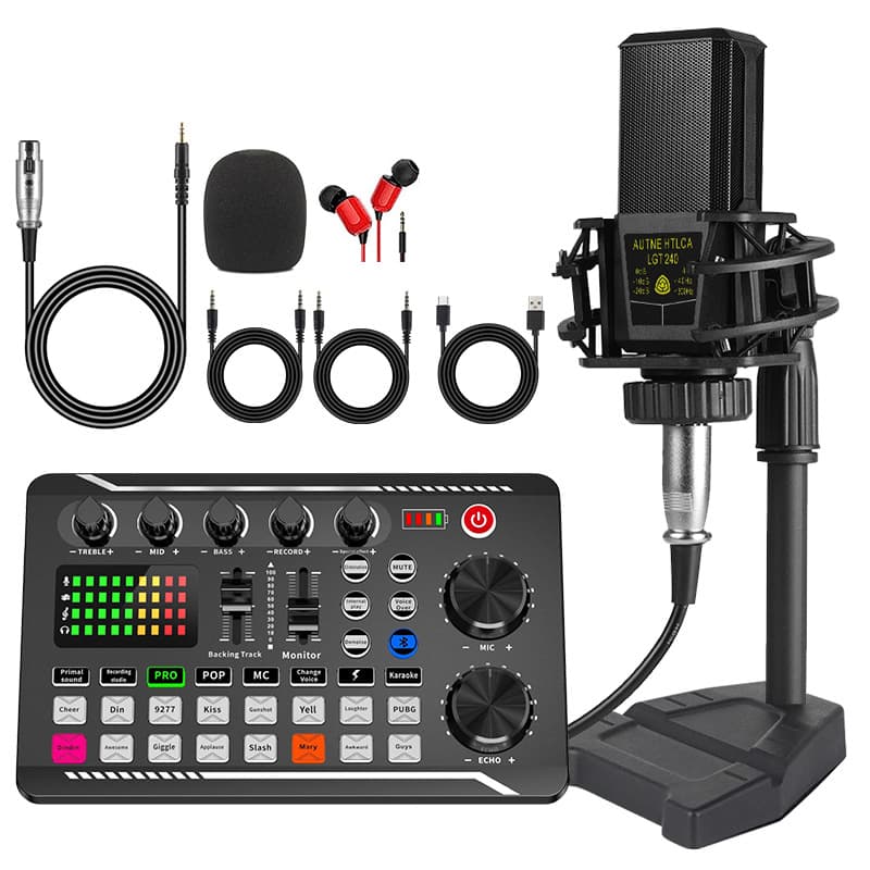 v8s Audio Interface Complete Desktop Live Streaming Set for Mobile Phone Singing, Computer Recording, Mobile Phone and Computer Audio