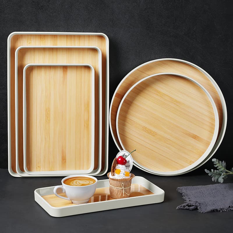 Wood-Look Snack Divider Tray, Modern Home Snack Plate, Creative Candy and Dried Fruit Platter