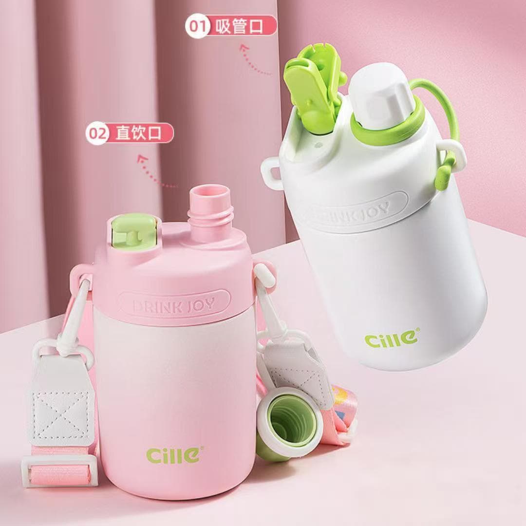 Xile Insulated Water Bottle for Girls, High-Quality 316 Stainless Steel, Straw Cup, Student School Water Bottle