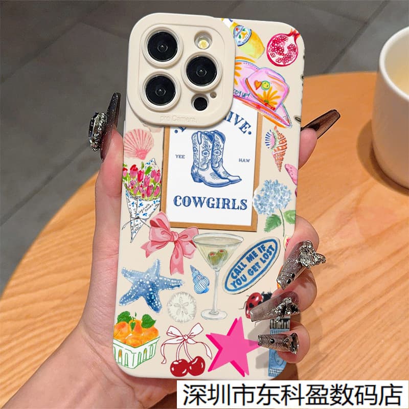 Art illustration suitable for Apple 14 mobile phone case 13 personalized iphone12/11promax new model 17/16/15p