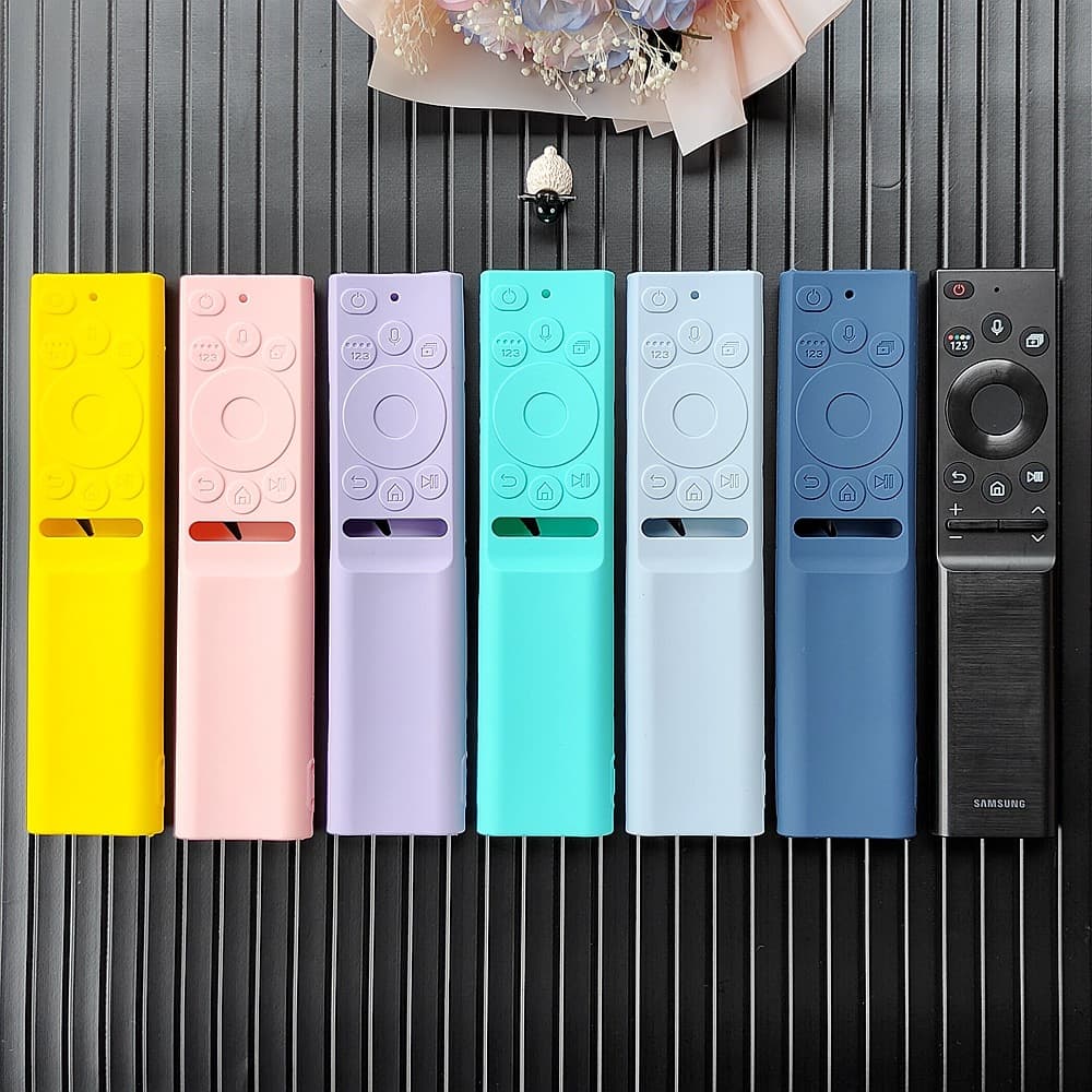 Compatible with Samsung TV Remote Control Protective Case Q70A Q60A Voice Soft Silicone Cover Solar Charging Thickened Shockproof