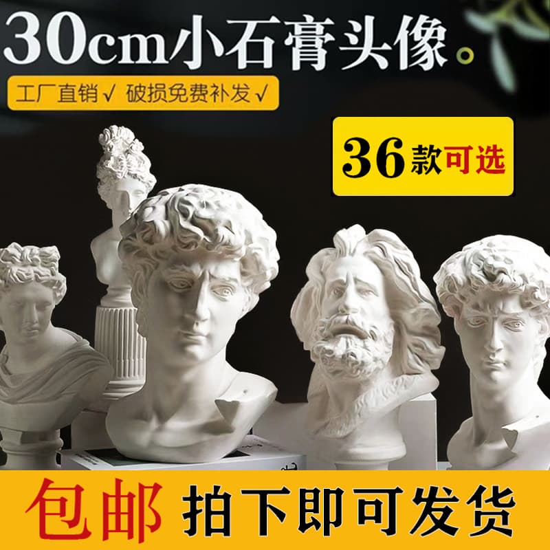 Small David Head & Lyre Girl Busts - Common Studio Sketching Decor & Art Sculptures