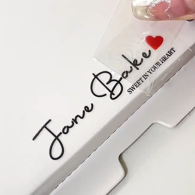 Custom Crystal UV Transfer Sticker with Gold Foil for Cake Baking Sticker, Custom LOGO Label, Peel-off with Lettering