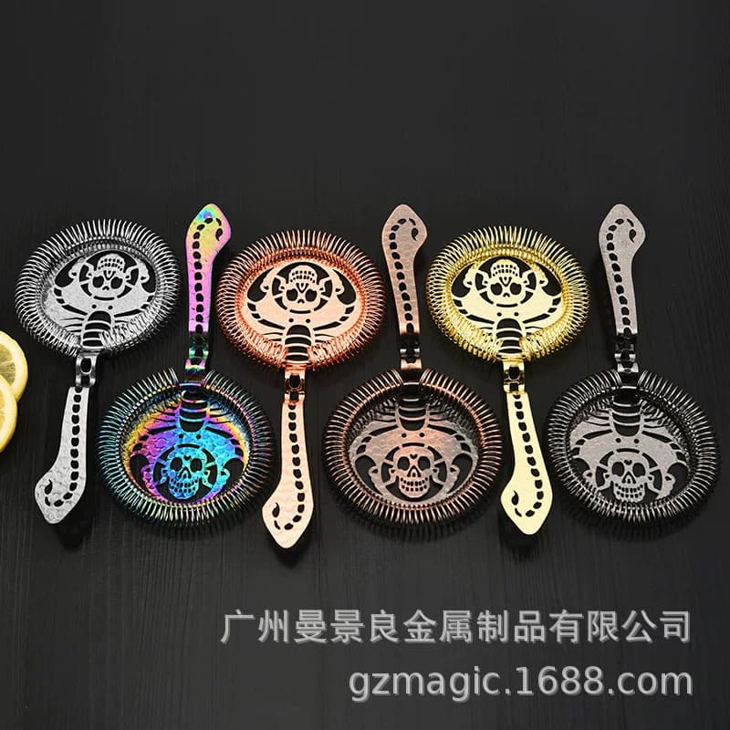 Wholesale 304 stainless steel bar cocktail strainer for fancy drinks, cross-border