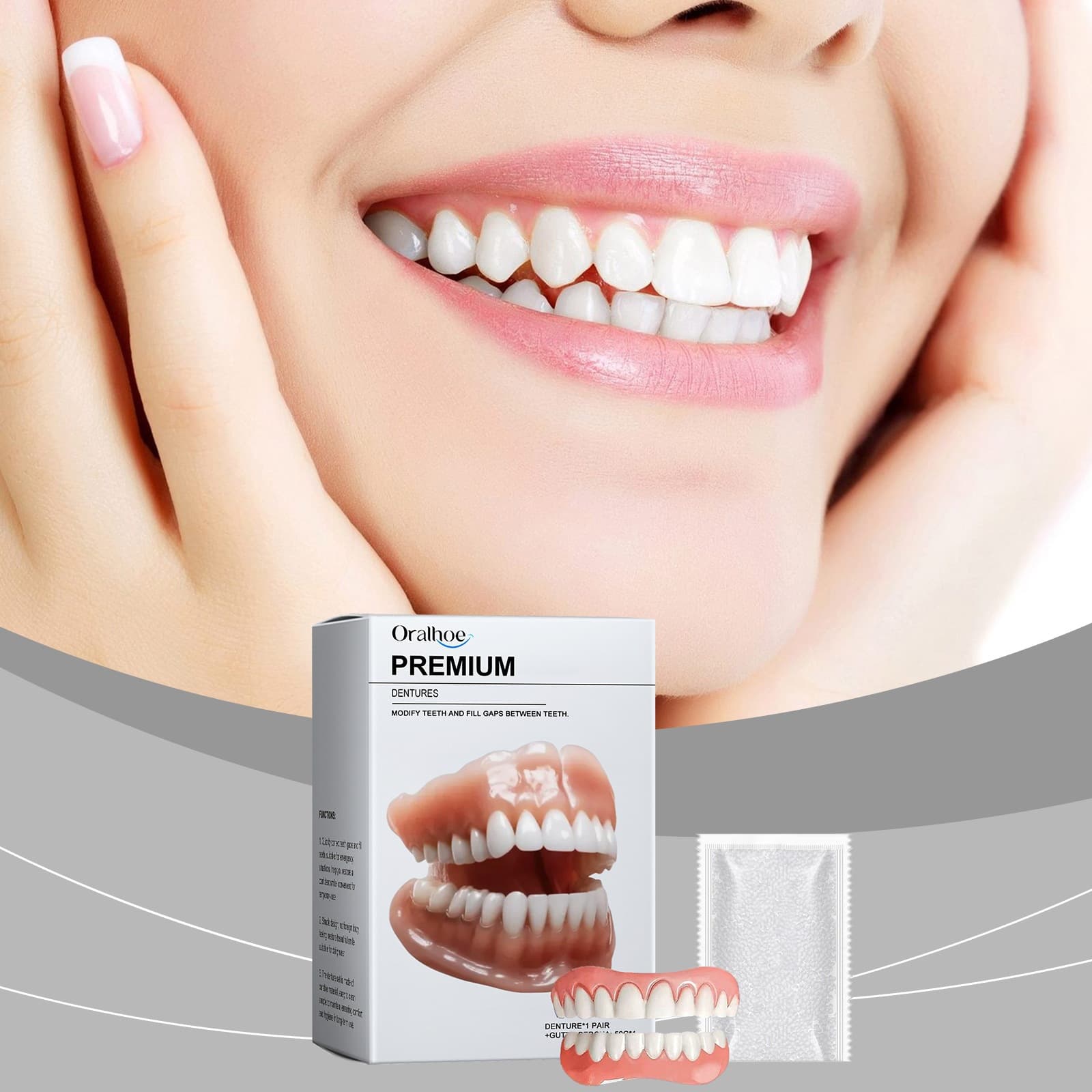 ORALHOE Dental Beauty Dentures Enhance Smile Aesthetics Comfortable Material Dentures Smile Comfortably